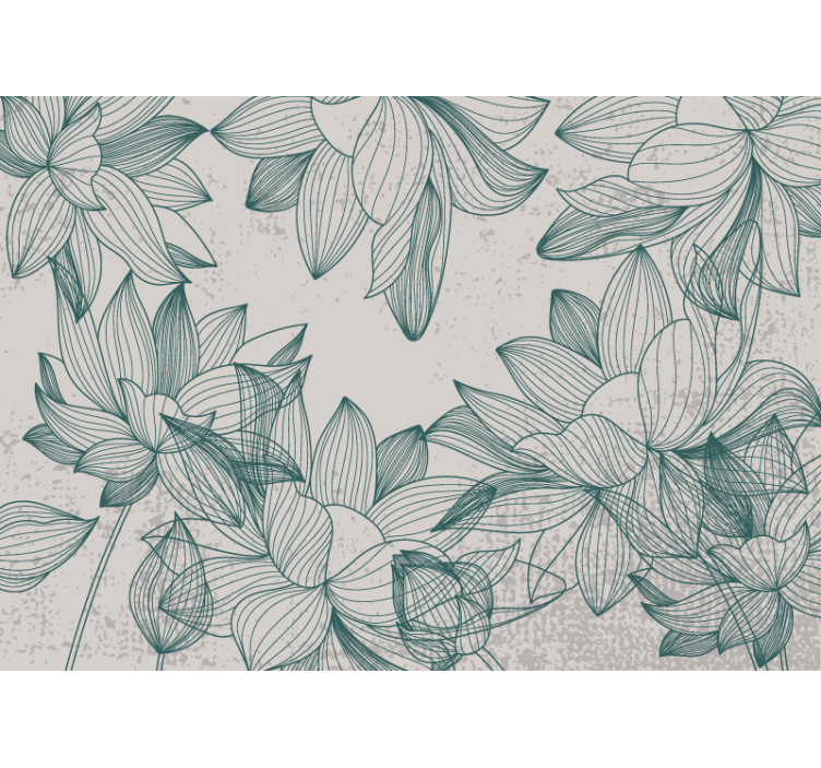 Rullgardin kök blomstersiluetter - Tenstickers
