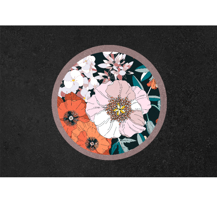 Rullgardin kök valp blommor i cirkel - Tenstickers