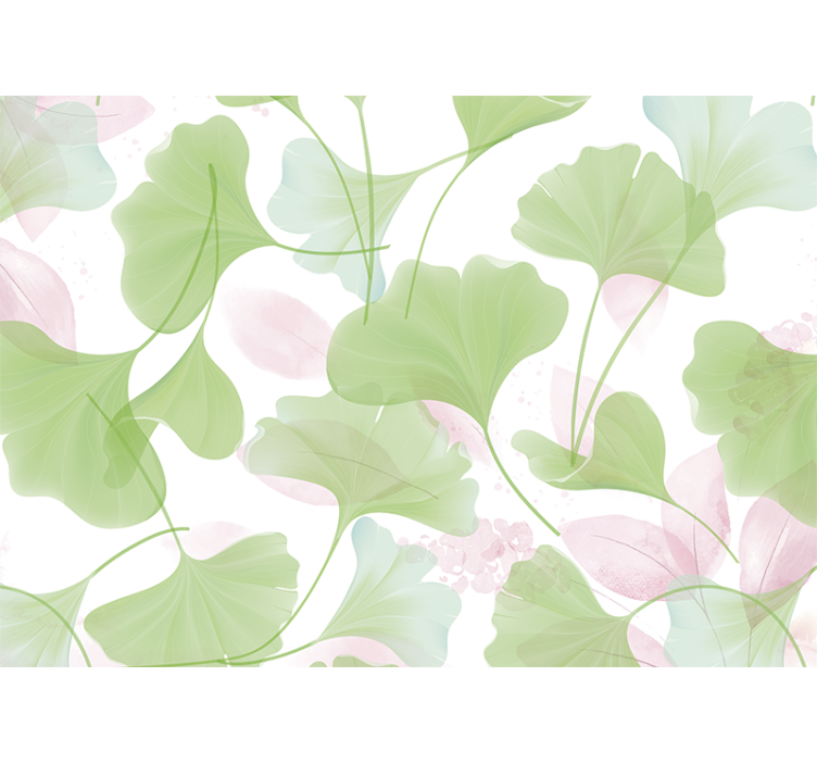Rullgardin kök glamour akvarell ginkgo blad - Tenstickers