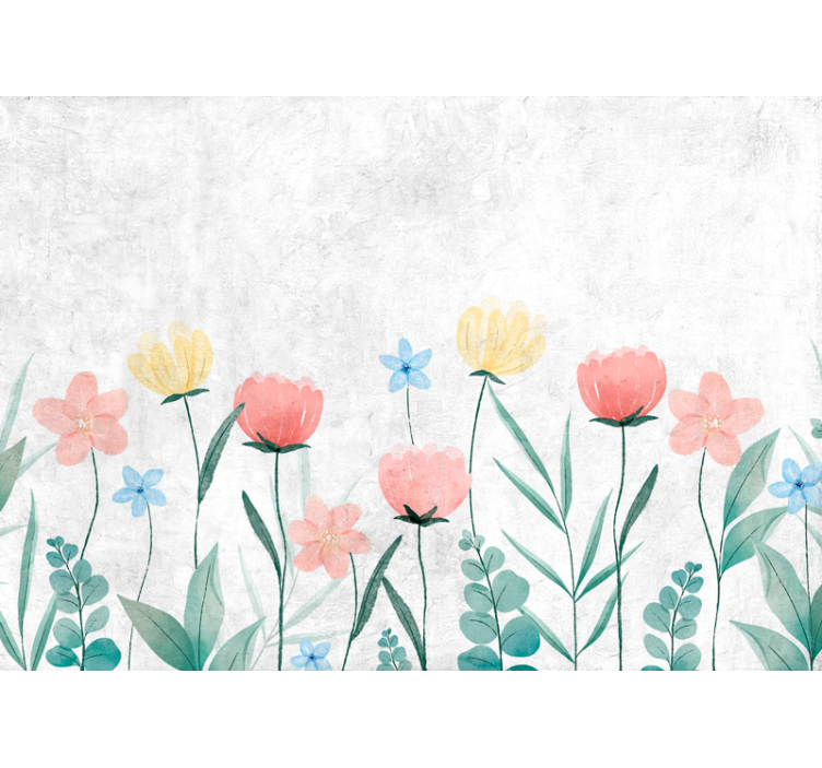 Rullgardin kök färgglada blommor med vit bakgrund - Tenstickers