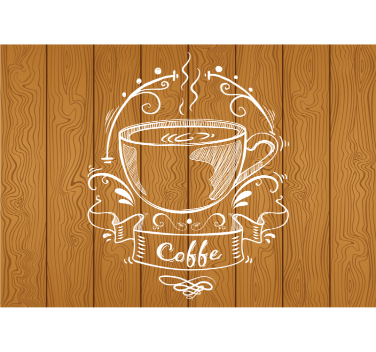 Rullgardin kök i kaffe träpaneler - Tenstickers