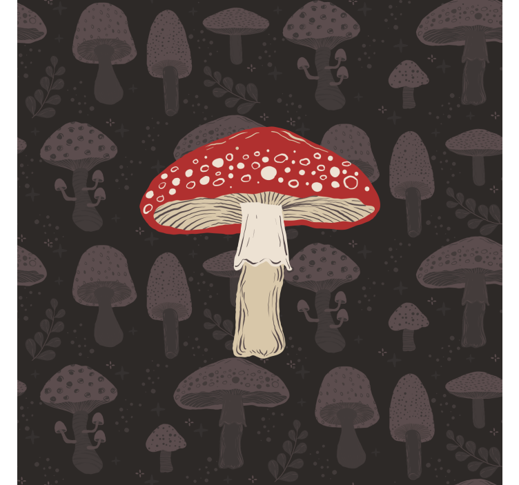 Rullgardin kök handritad original svampdesign - Tenstickers