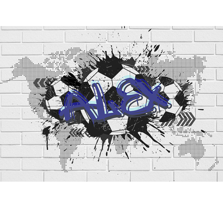 Vit rullgardin fotbollsgraffiti - Tenstickers