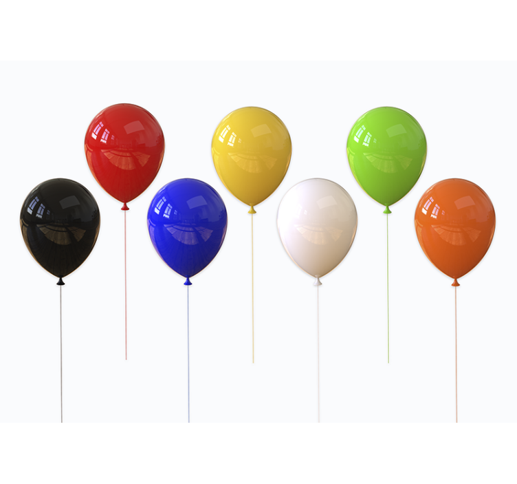 Vit rullgardin 3d realistisk ballongfärgad - Tenstickers