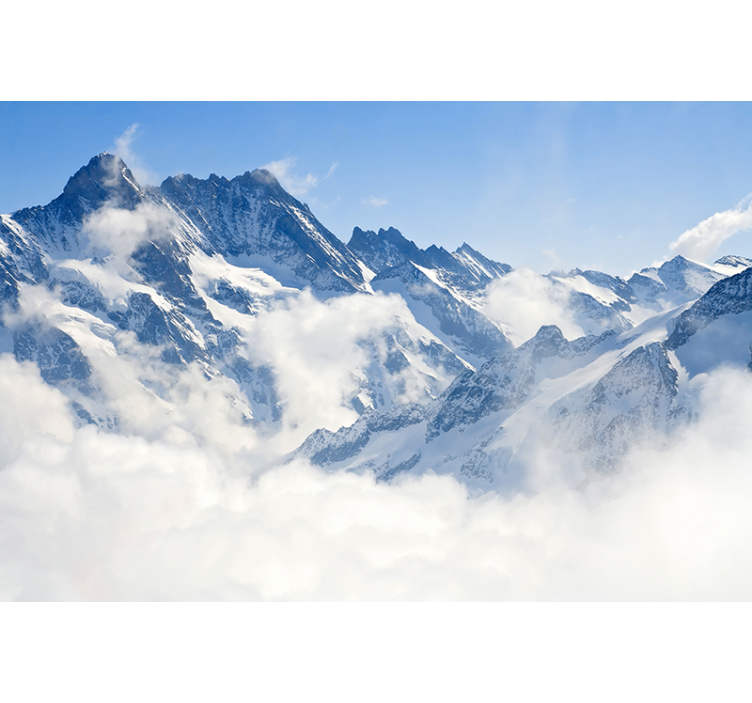Vit rullgardin alpes landskap - Tenstickers