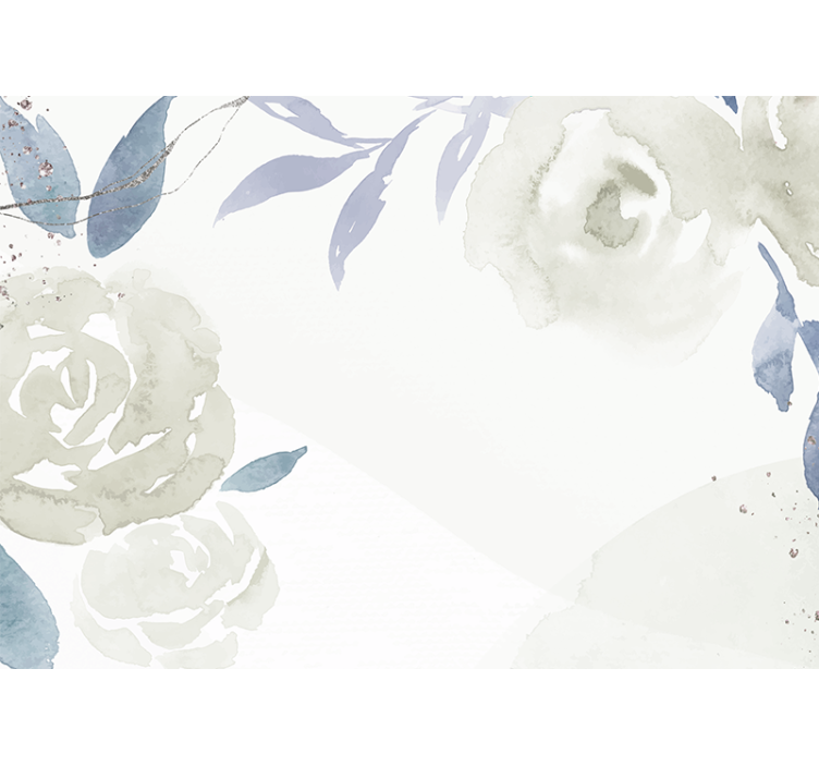 Vit rullgardin blomsterdekor konstnärlig illustration - Tenstickers