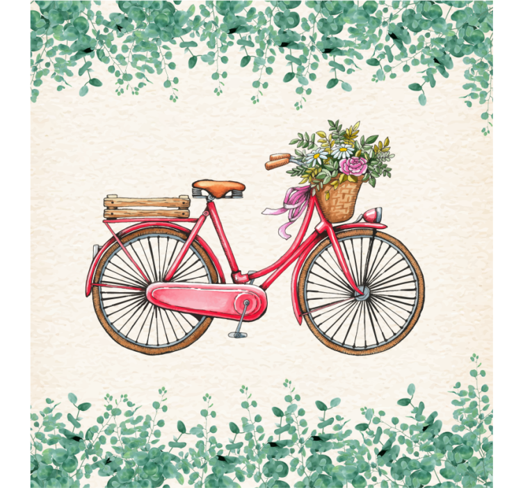 Rullgardin vardagsrum rustik vintage cykel - Tenstickers