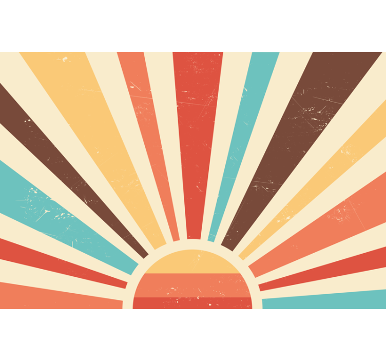 Rullgardin vardagsrum abstract vintage solnedgång - Tenstickers