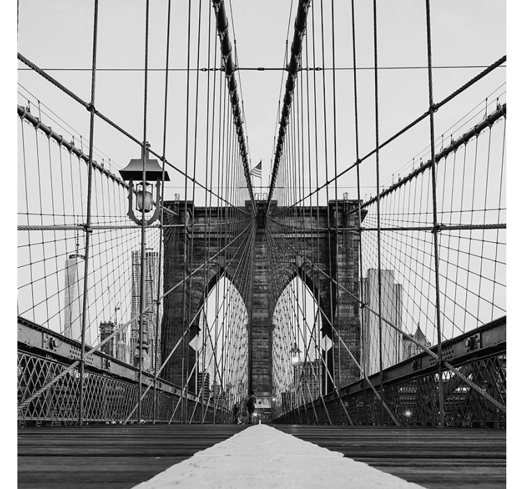 Rullgardin vardagsrum svartvit brooklyn bridge - Tenstickers