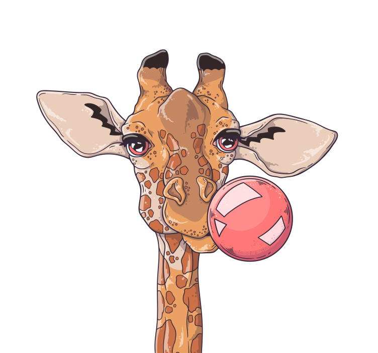 Rullgardin vardagsrum giraff med tuggummi - Tenstickers