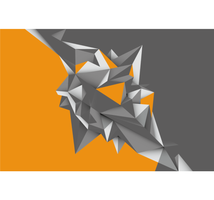 Rullgardin vardagsrum grå och orange geometriska former - Tenstickers