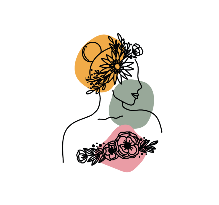 Rullgardin vardagsrum fantastisk kvinna blomma ansikte - Tenstickers