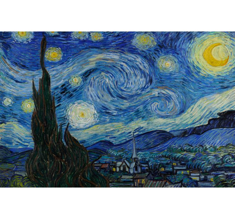 Rullgardin vardagsrum van goghs stjärnklara natt - Tenstickers