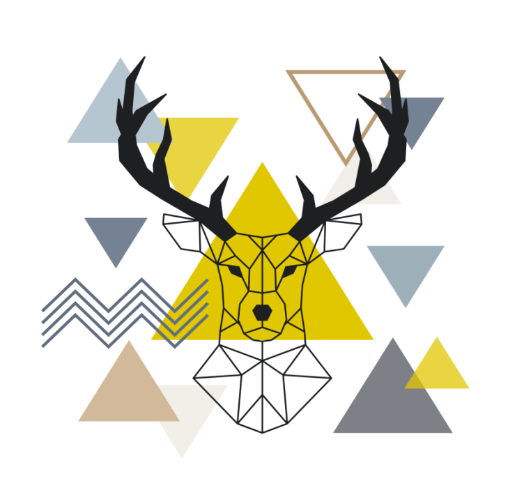 Rullgardin vardagsrum geometrisk hjort - Tenstickers
