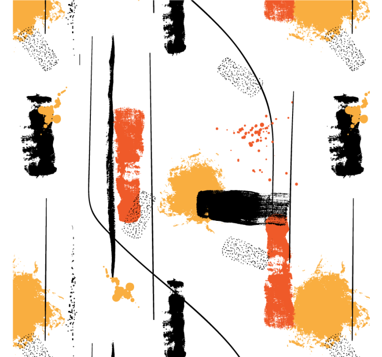 Rullgardin vardagsrum abstrakt linje konst - Tenstickers