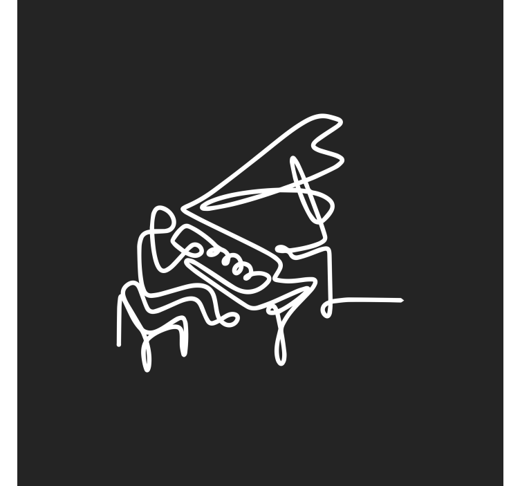 Rullgardin vardagsrum söt design med pianistlinje - Tenstickers