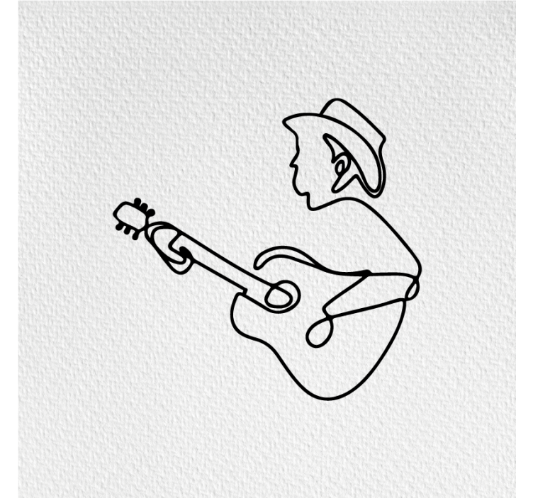 Rullgardin vardagsrum gitarrist söt minimalistisk design - Tenstickers