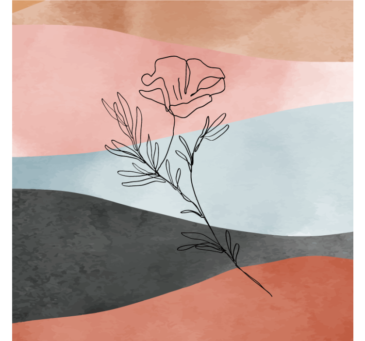 Rullgardin vardagsrum akvarell abstrakt målning - Tenstickers