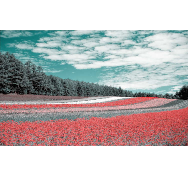 Rullgardin vardagsrum olika slags blomsterfält - Tenstickers