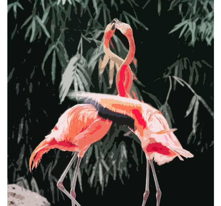 Rullgardin vardagsrum vackra flamingoskjutningar - Tenstickers