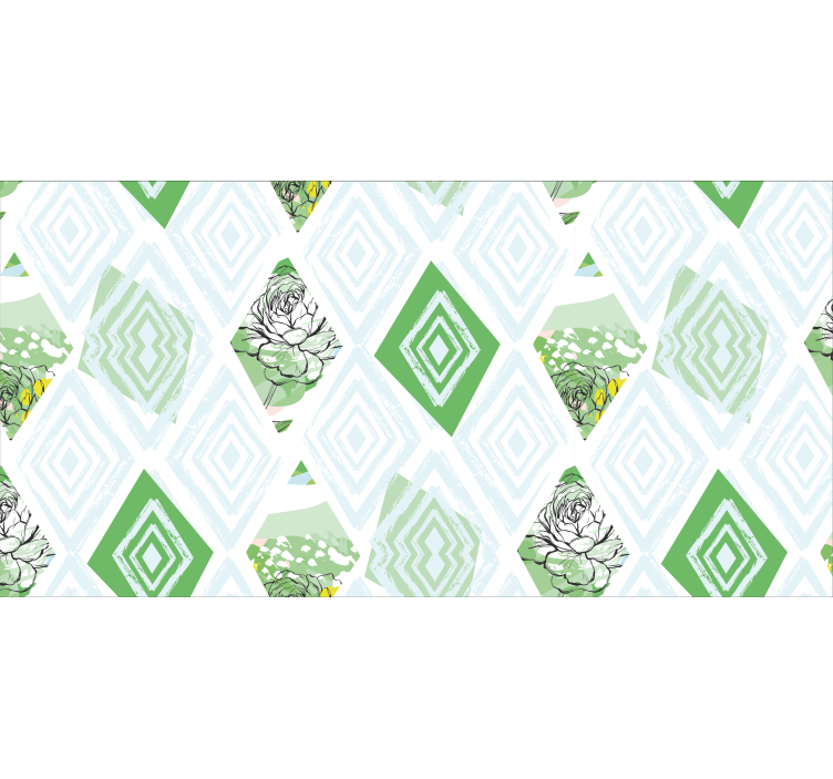Rullgardin vardagsrum abstrakta geometriska vårblommor - Tenstickers