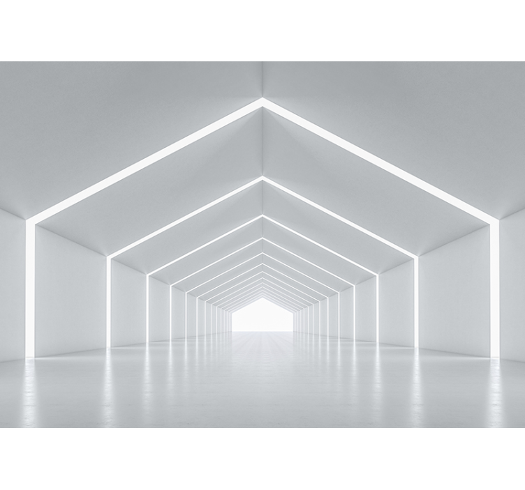 Vit rullgardin 3d-effekt tunnel - Tenstickers
