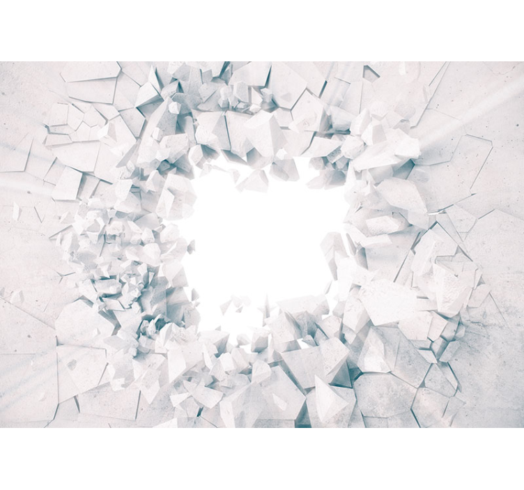 Vit rullgardin med exploderande geometriska former - Tenstickers