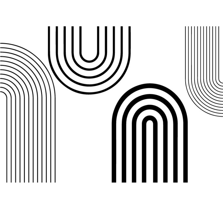 Vit rullgardin tunna minimalistiska svarta bågar - Tenstickers