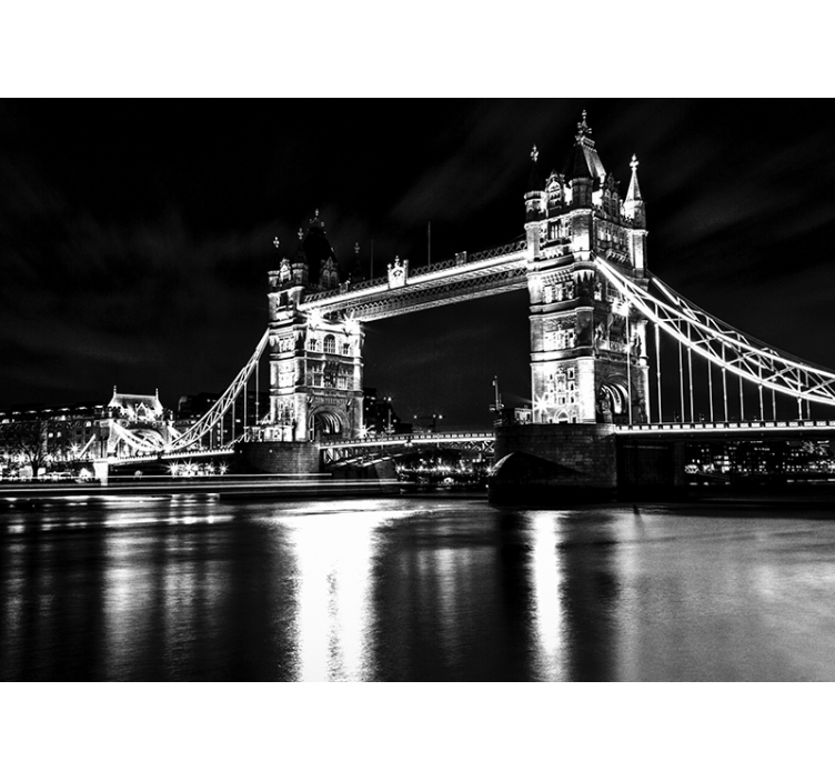 Svart rullgardin london bridge natt - Tenstickers