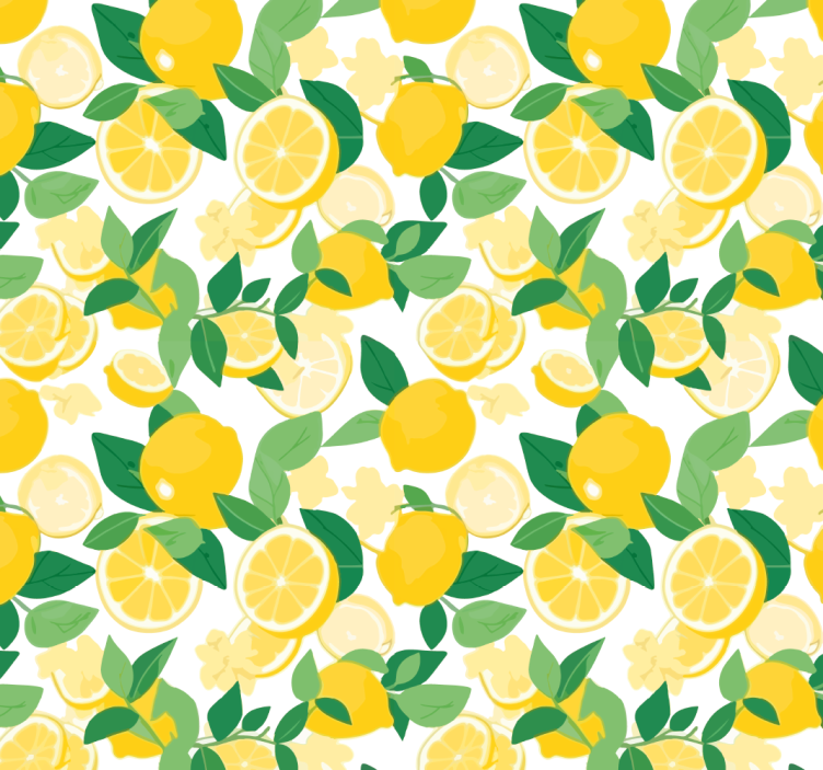 Rullgardin gul citronskivemönster - Tenstickers