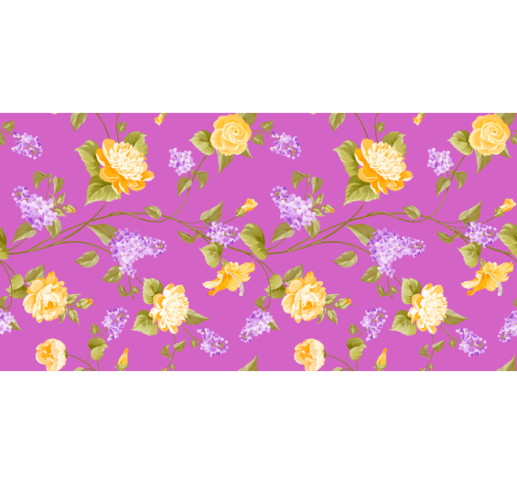 Rullgardin lila blomsterknoppmönster - Tenstickers