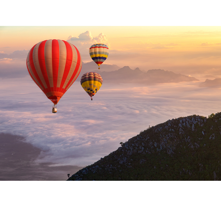 Rullgardin vardagsrum luftballonger i himlen - Tenstickers