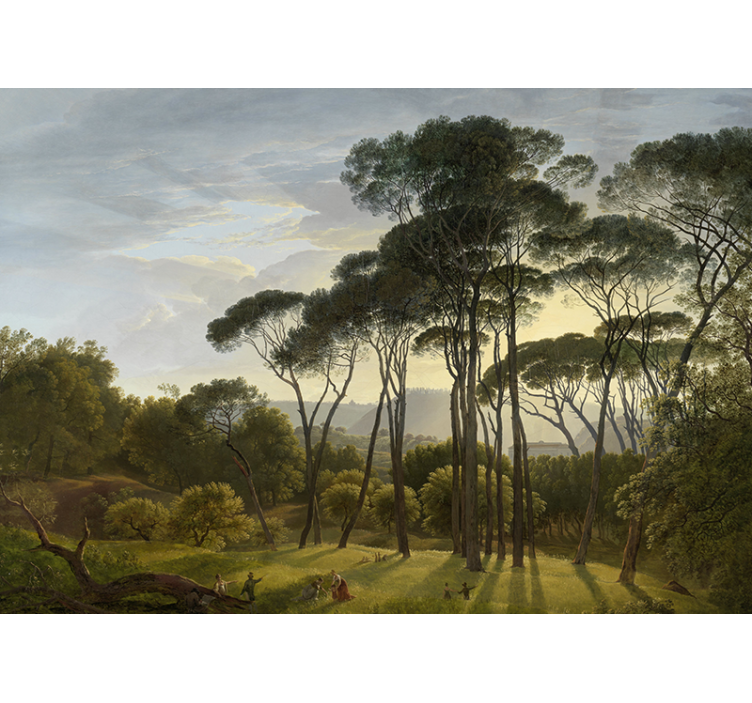 Rullgardin vardagsrum italiensk skogslandskap - Tenstickers