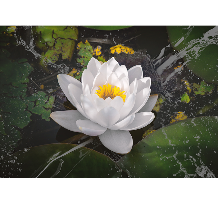 Rullgardin vardagsrum vit och gul lotus - Tenstickers