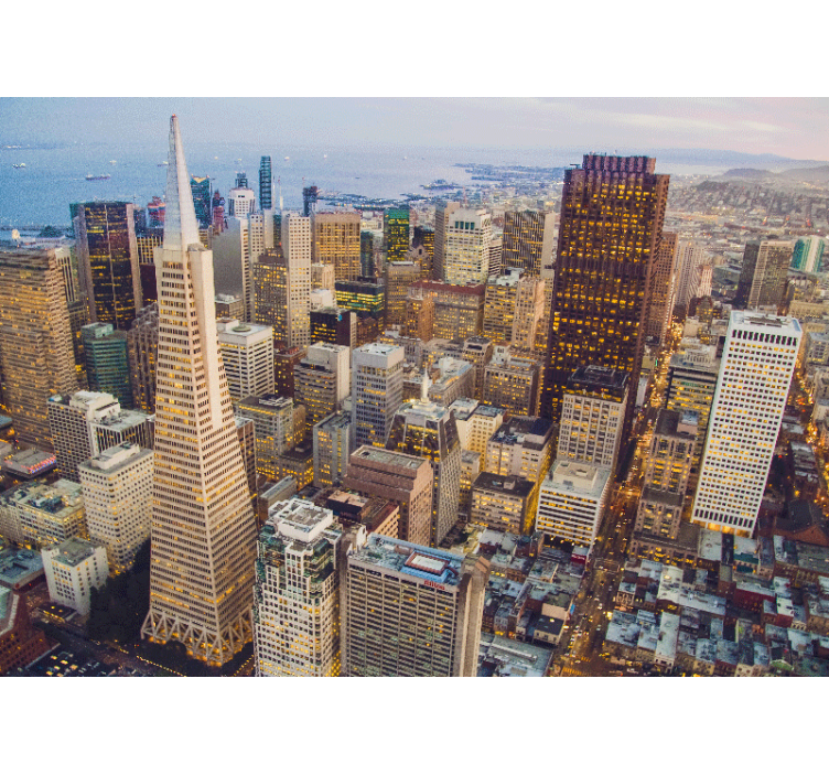 Rullgardin vardagsrum san franciscos skyskrapor - Tenstickers