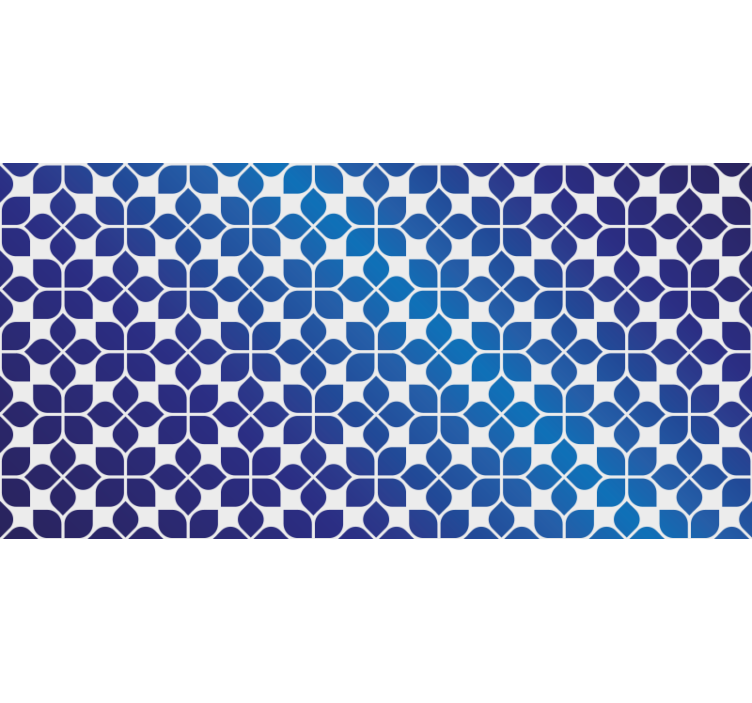 Rullgardin blå med blå blommor - Tenstickers