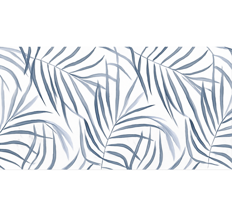 Rullgardin blå med design av tunna blad - Tenstickers