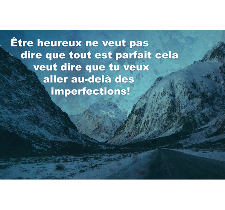 Rullgardin blå tom väg och snöklädda berg - Tenstickers