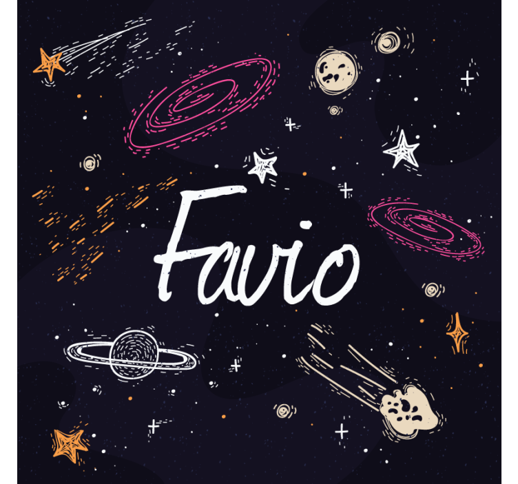 Rullgardin blå galaxy med anpassat namn - Tenstickers