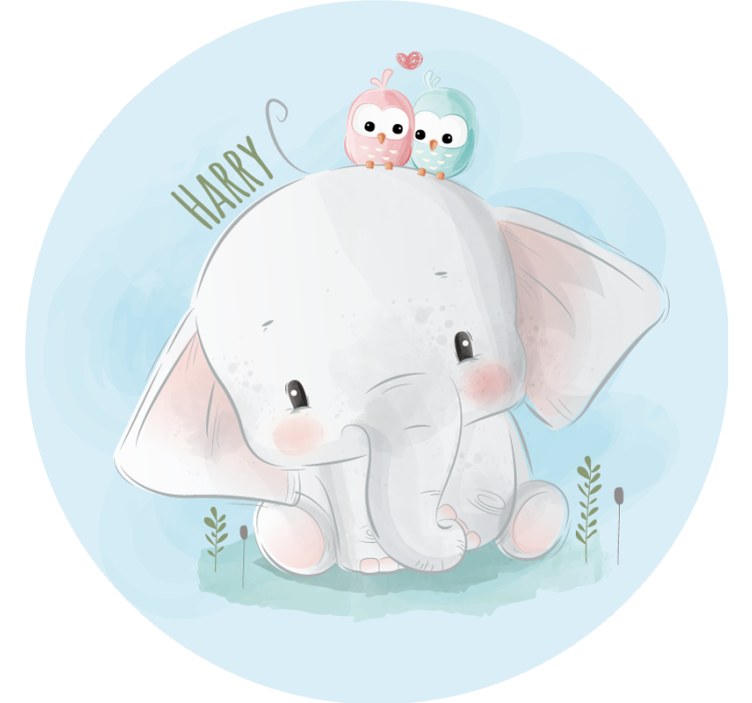 Rullgardin blå stor elefant - Tenstickers