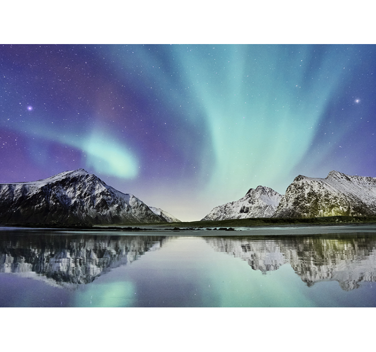 Rullgardin vardagsrum norrljuset sjö - Tenstickers