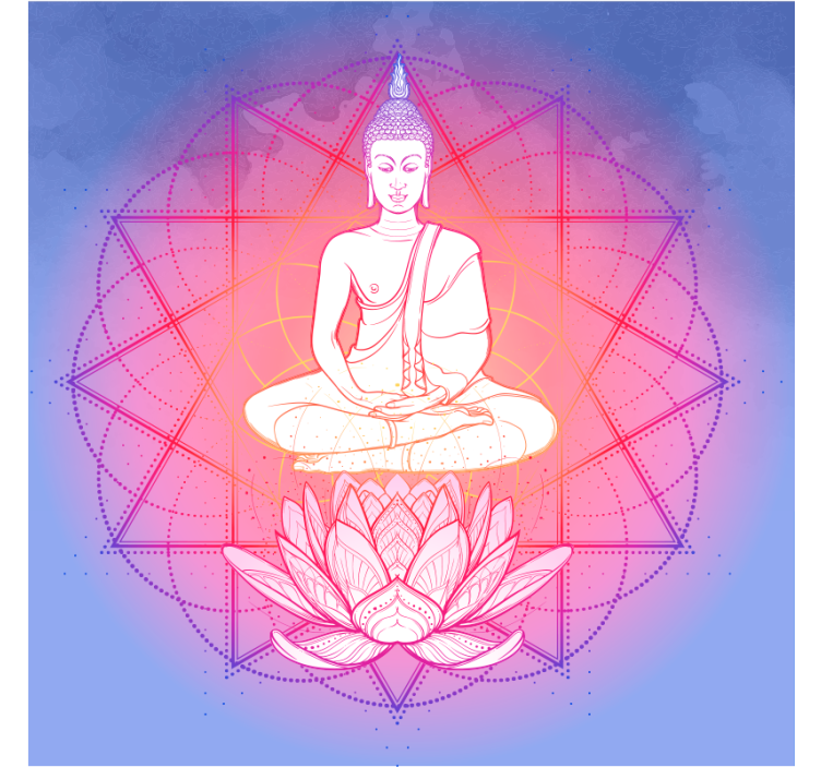 Rullgardin vardagsrum mandala buddha mediterande - Tenstickers