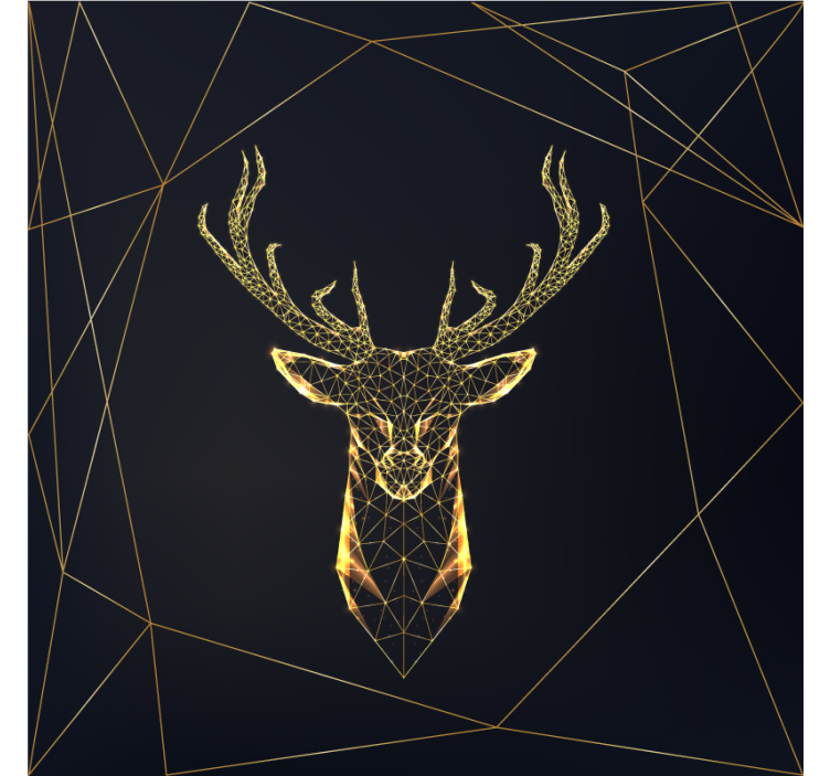 Rullgardin vardagsrum geometrisk älg med guld - Tenstickers