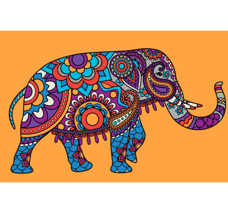 Rullgardin vardagsrum elefanters mandala multicolor - Tenstickers