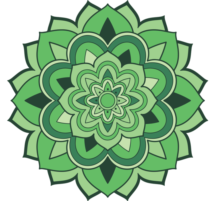 Rullgardin grön med grön mandala - Tenstickers