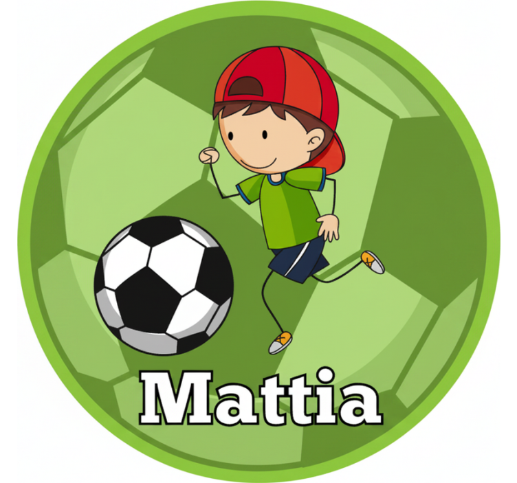 Rullgardin grön fotbollsdesign med valbart namn - Tenstickers