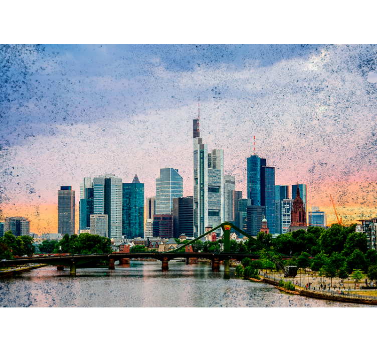 Rullgardin vardagsrum frankfurt skyline - Tenstickers