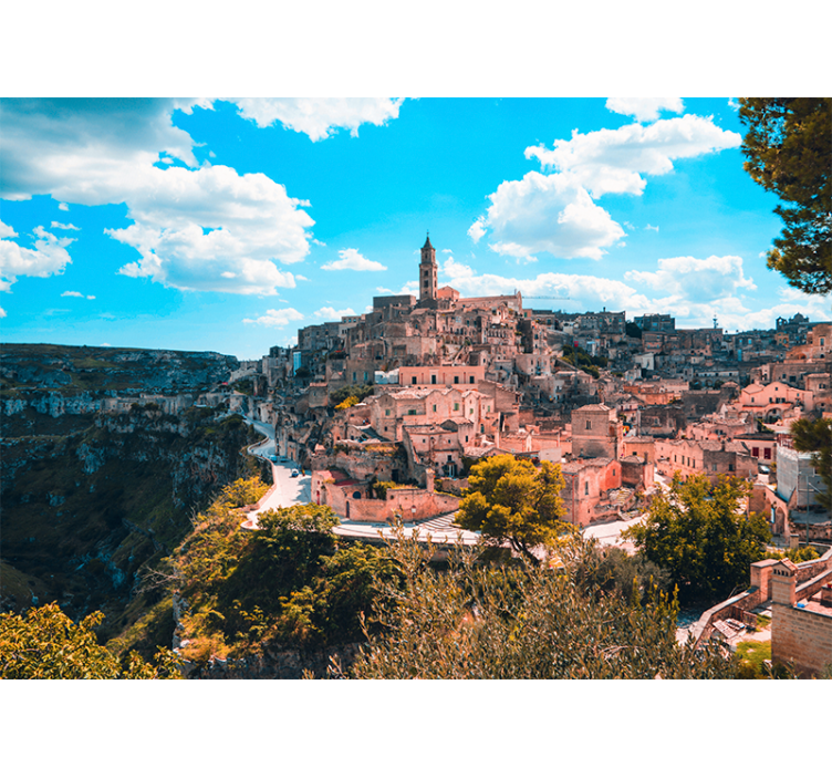 Rullgardin vardagsrum matera stadslandskap - Tenstickers