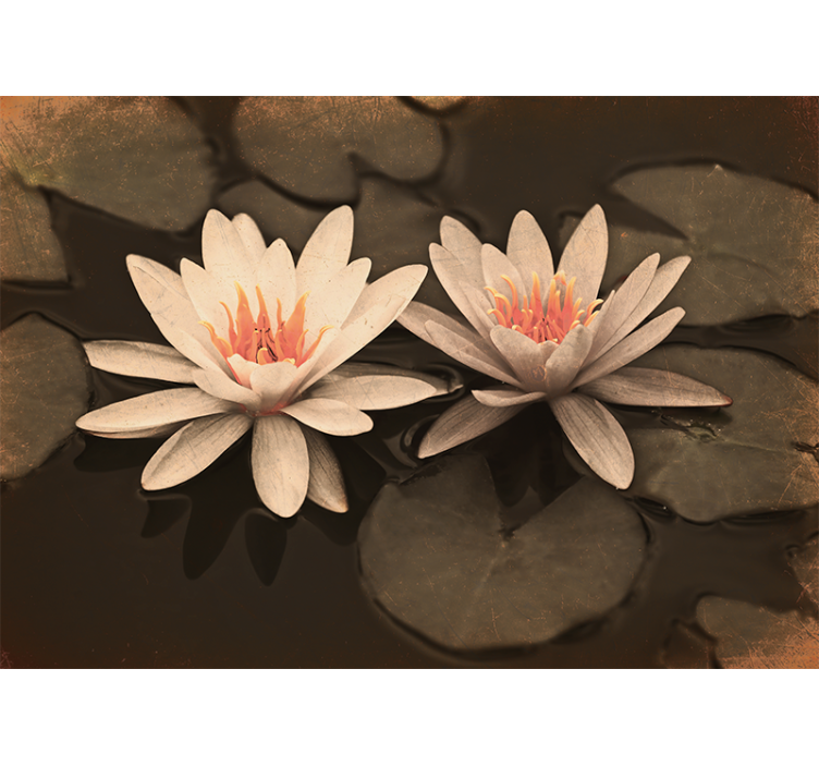 Rullgardin vardagsrum vintage lotus - Tenstickers