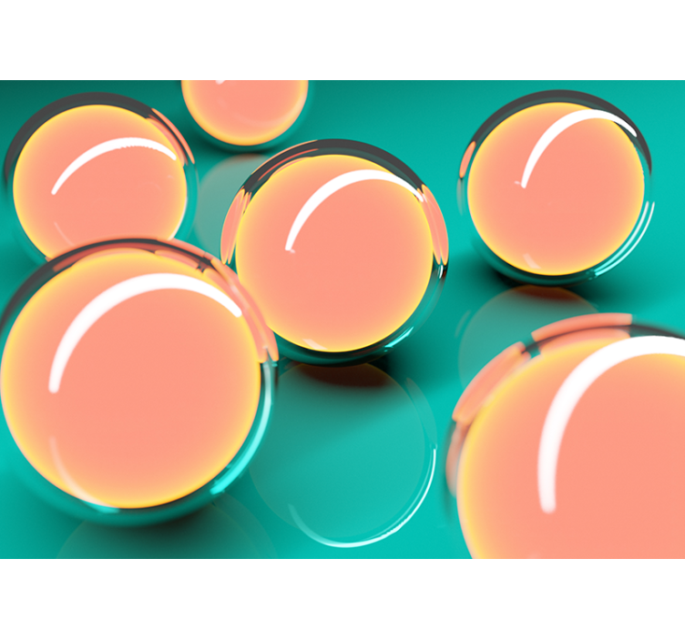 Rullgardin vardagsrum 3d svävande skålar med utsikt - Tenstickers